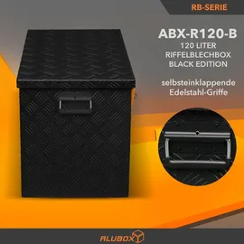AluBox Strong Riffelblech Alukiste 120 Liter - schwarz - 120 Liter - Schwarz