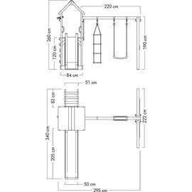 Wickey Spielturm FreeFlyer blau