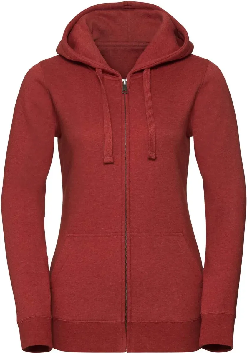Russell Damen Authentic Melange Kapuzen Sweatjacke R-263F-0 brick red melange XL
