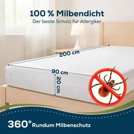 Sensalou Matratzenbezug wasserdicht 90 x 200 cm weiß