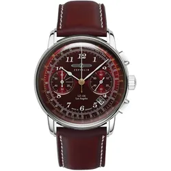 Zeppelin 7614-6 Herren-Armbanduhr Chronograph LZ126 Los Angeles Dunkelrot