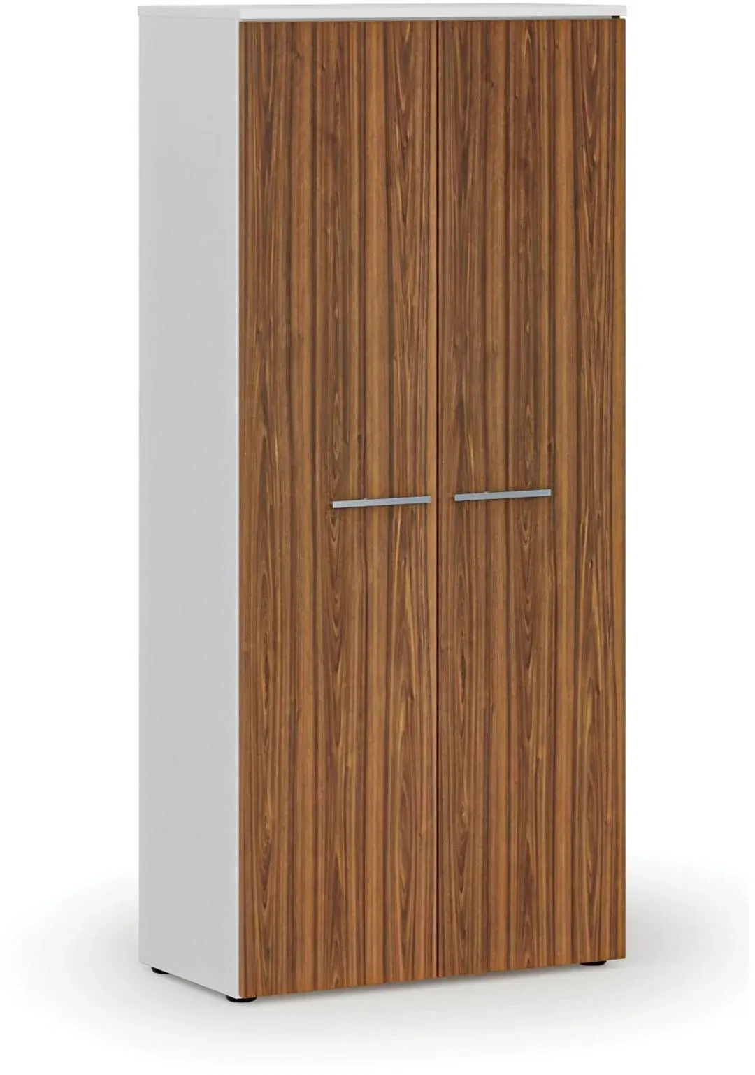 Kleiderschrank mit Auszug PRIMO WHITE, 800 x 420 x 1781 mm, weiß/Nussbaum