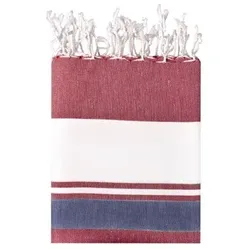 Strandtuch JN1903, rot/navy-blau/weiß
