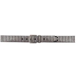 B.belt Quinn Leder schwarz/silber 100 cm