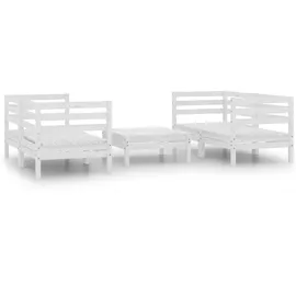 vidaXL Garten-Lounge-Set 5-tlg. weiß Kiefer