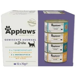 Applaws Nassfutter Katze Adult Multipack in Brühe 12x70 g Gemischte Selektion
