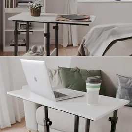 Vicco Beistelltisch Liam, Weiß, Schwarz 89 x 80 cm mit Rollen