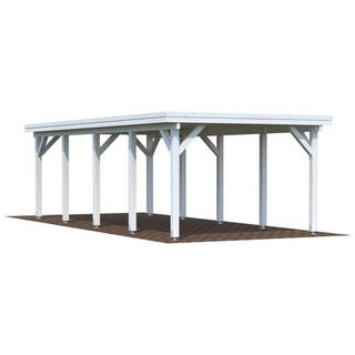 Einzel-Carport 360 x 762 cm Weiß grundiert