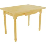Esstisch mit Schublade Küchentisch Tisch Kiefer massiv Restaurant (80x80, Erle)