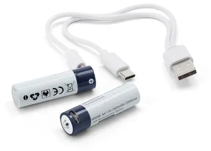 Akku AA-Batterien - weiß - weiß