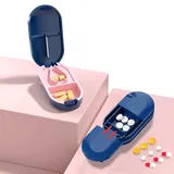 Tablettenteiler Pillenschneider Tablettenspalter Tablettenbox Pillendose Klein Pillenteiler Mini Tabletten Pill Cutter Teiler Tragbarer Tasche Pillenzerkleinerer für Unterwegs