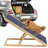 Hunderampe Hundetreppe Rampe, 2-stöckige Treppe höhenverstellbar,faltbar rutschfest Tierrampe Einstiegshilfe Auto PKW Kofferraum, Kofferraumrampe Haustierleiter Klappbar(70 x 36 cm)