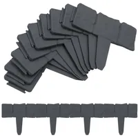 Clanmacy Rasenkante Steinoptik Beeteinfassung Kunststoff Mähkante Beetumrandung Palisade 1250 cm