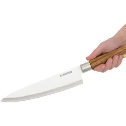 Klarstein Komaki Messer-Set 8-tlg. 5 Messer 3 Schneidbretter Messerschärfer Tablethalter Akazie