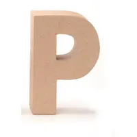Glorex  6 2029 116 Papp Buchstabe P Buchstabe aus brauner Pappe ca. 17,5 X 5,5 cm groß zum bemalen und bekleben für Serviettentechnik und Décopatch ideal als Dekoration