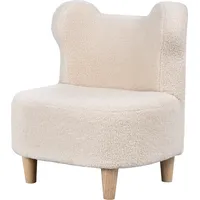 AIYAPLAY Kindersessel, Kindersofa mit Teddyfleece-Optik, Bärenform Kinderstuhl mit Holzbeine für Kinderzimmer, Spielzimmer, Beige   Aosom