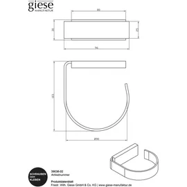 Giese GmbH Giese Gifix Tono Föhnhalter 39038-14 schwarz matt