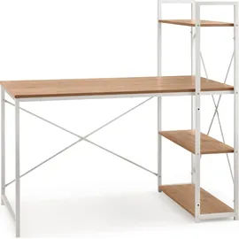 hjh living Schreibtisch Easy Up3 inkl. Regal weiß/eiche