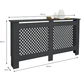 ML-Design Heizkörperverkleidung Wabenmuster 152x19x82 cm Anthrazit