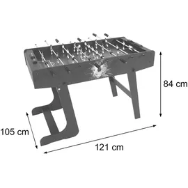 MCW Tischkicker Manchester, Kicker Kickertisch Tischfussball, klappbar 84x121x105 ~ weiß/grün Fußballmotiv