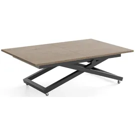 WFL GROUP Axen Braun Eiche 120-160 x 80 x 38-75 cm