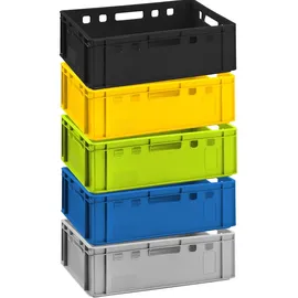 Buri Aufbewahrungsbox Fleischkiste E2 60 x 40 x 20 cm 5-tlg. bunt