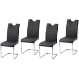 Hti-Living Schwingstuhl KellyC Kunstleder schwarz 4er Set