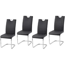 Hti-Living Schwingstuhl KellyC Kunstleder schwarz 4er Set