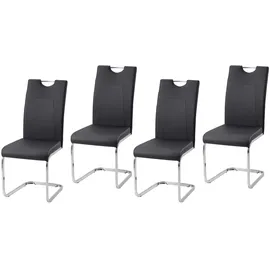 Hti-Living Schwingstuhl KellyC Kunstleder schwarz 4er Set