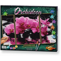 Malen nach Zahlen Orchideen - Triptychon