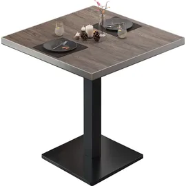 GGM Möbel Bistrotisch 80 x 80 x 75 cm Light Wenge/Schwarz