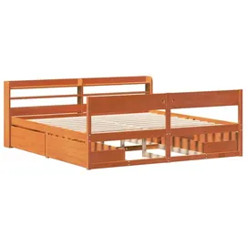 vidaXL Massivholzbett 180 x 200 cm Braun