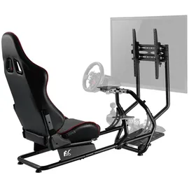 NanoRS RS160 Rennsimulator Cockpit Spielsitz Schwarz/Rot