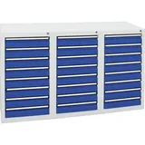 Stumpf Schubladenschrank Serie STS 410, 24 Schubladen enzianblau (24x100mm)