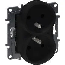 Legrand Doppelsteckdose mit Erdung 2x 2P+E schwarz 1 St.