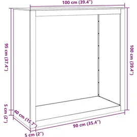 vidaXL Brennholzregal Stahl 100 x 40 x 100 cm Grün