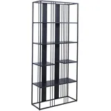 Mendler HWC-P12 Bücherschrank 180 x 80 x 31 cm Schwarz