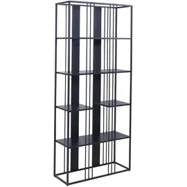 Mendler HWC-P12 Bücherschrank 180 x 80 x 31 cm Schwarz