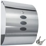 Tectake Briefkasten mit Zeitungsrolle Edelstahl  (400498)