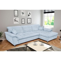 Domo Collection Ecksofa »Franzi Steppung im Sitzbereich B7T/H: 278/162/80 cm, Schlafsofa«, blau