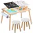 Vevor Kindersitzgruppe mit Tisch und 2 Hockern 90 x 60 cm Kiefer khaki