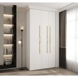 abiks möbel Drehtürenschrank COMO 120 x 245,5 x 50 cm Weiß/Gold