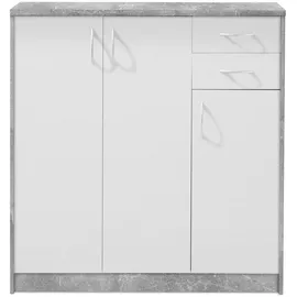 Bega Consult GmbH & Co.KG Internationale Handelsagentur Highboard 109 x 112 x 35 cm Betonoptik / Weiß