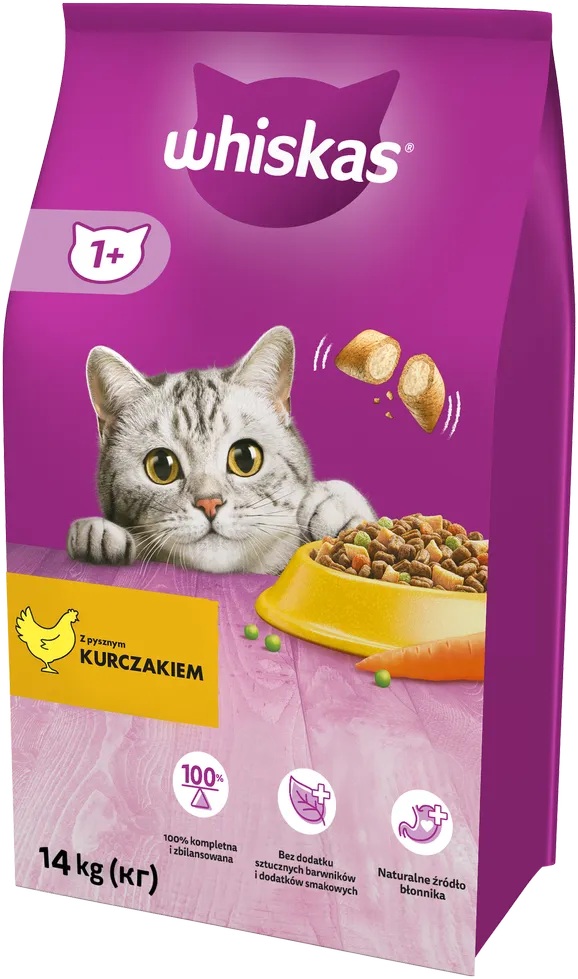 WHISKAS Chicken Huhn 14kg + GIMBORN Gim Cat Paste Anti-Hairball 50g -3% billiger!!! (Rabatt für Stammkunden 3%)