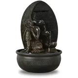 Zen'Light - Zimmerbrunnen Buddha Grace mit Farbiger LED-Beleuchtung - Zen-Dekor Ideal für Meditation und Entspannung - Leise Wasserpumpe - Abnehmbare Skulptur - H 40cm