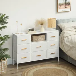 Homcom Schubladenkommode 30 x 76 x 110 cm Cremeweiß