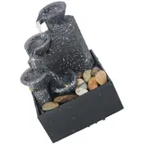 ABOOFAN Schwarzer Zimmerbrunnen mit Akku Regenwasserpumpe Abs Material und Zwei Stromversorgungsmethoden für Büro und Desktop Dekoration