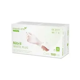 Papstar Medi-Inn Nitril White Plus Einmalhandschuhe puderfrei M 100 Stück