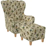 Supellex Sofia Ohrensessel mit Hocker | Design Provence Lavendel