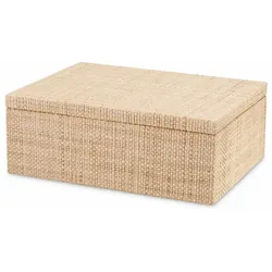Casa Padrino Luxus Aufbewahrungsbox Naturfarben 28 cm - Luxus Accessoires